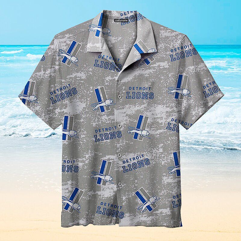 Detroit Lions Gray NFL – Premium Hawaiian Shirt – Gift For Sports Lovers
