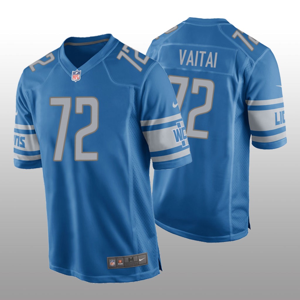 Detroit Lions Halapoulivaati Vaitai Blue Jersey Game - Men's