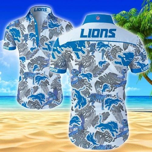 Detroit Lions Hawaiian Button-Up Shirt