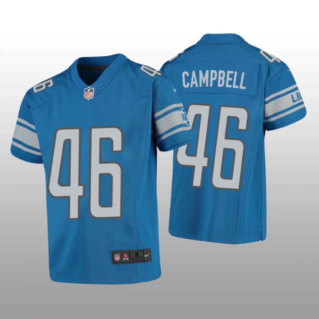Detroit Lions Jack Campbell Blue Jersey Game - Youth
