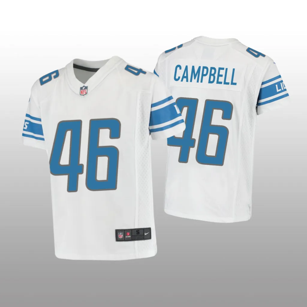Detroit Lions Jack Campbell White Jersey Game - Youth