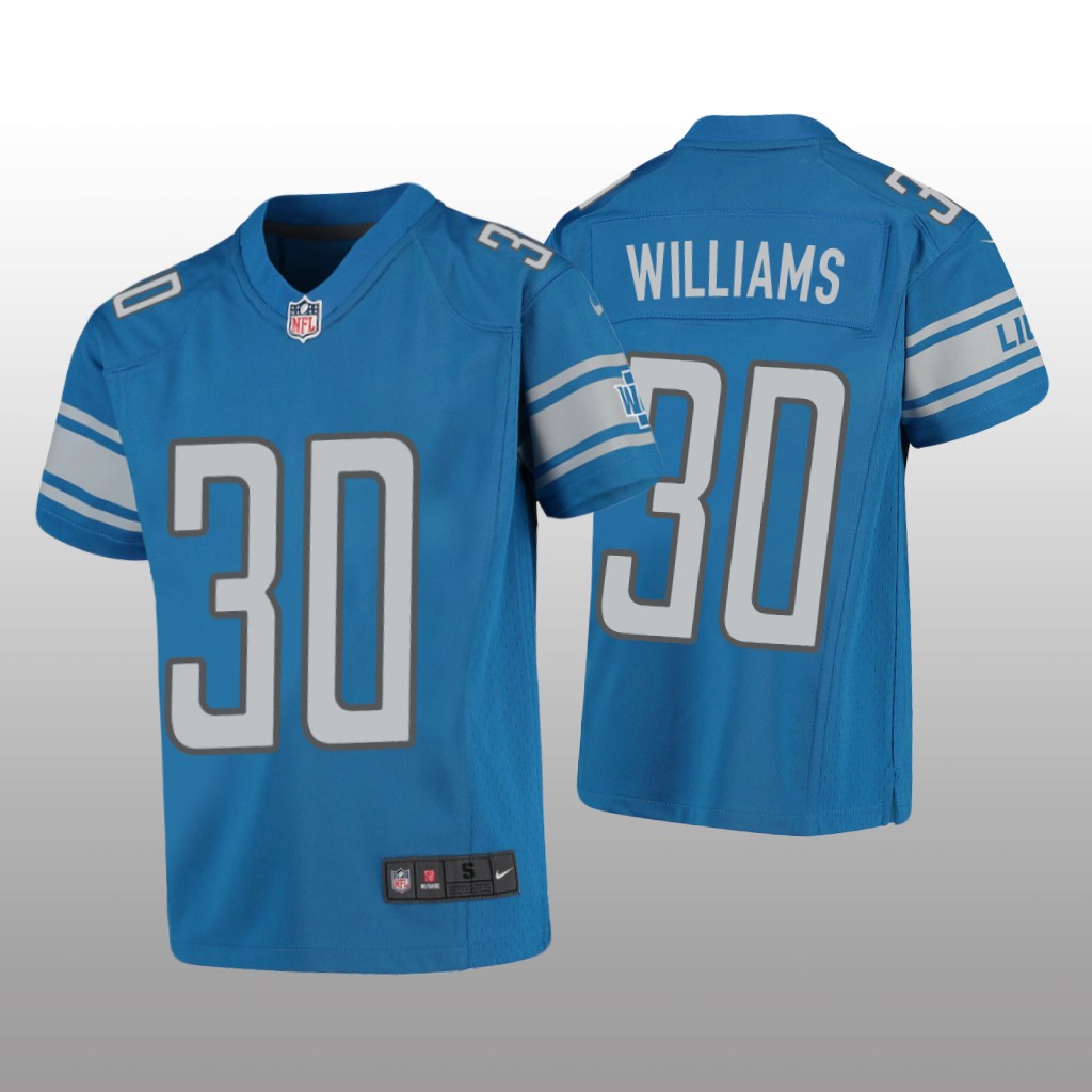 Detroit Lions Jamaal Williams Blue Jersey Game - Youth