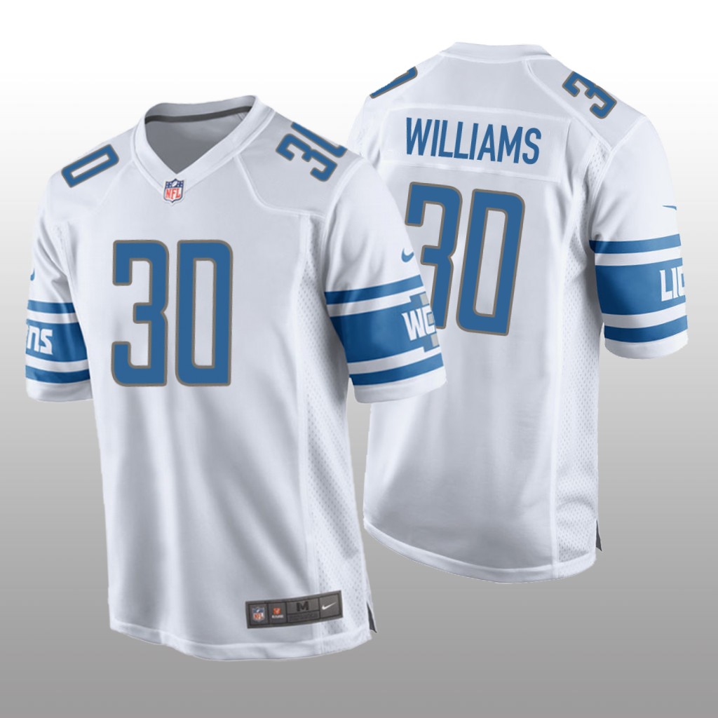 Detroit Lions Jamaal Williams White Jersey Game - Men's