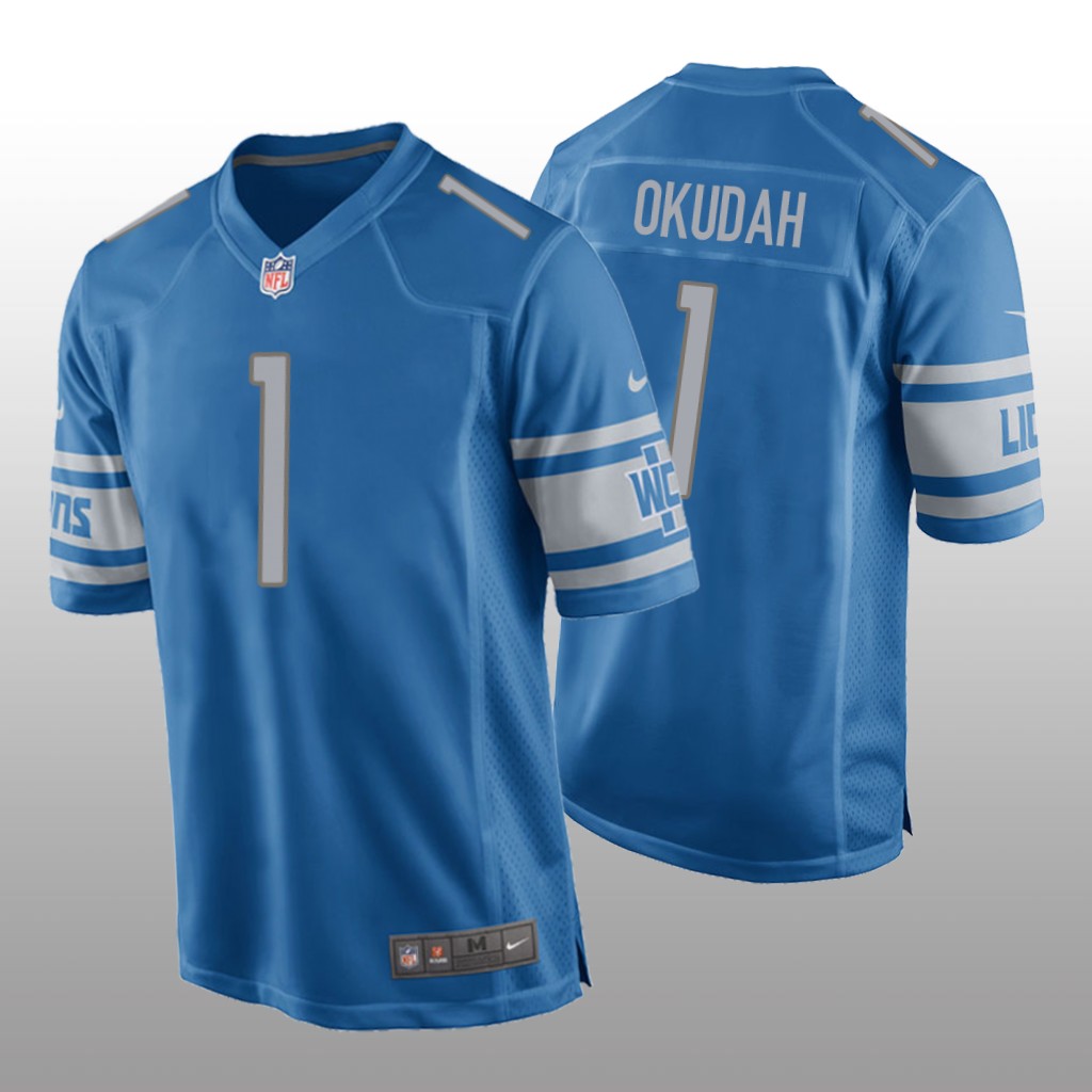Detroit Lions Jeff Okudah Blue Jersey Game - Men's
