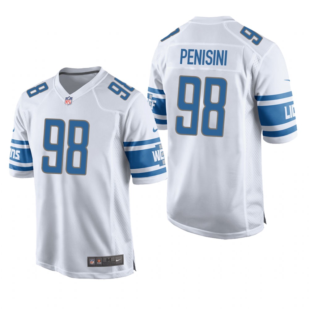 Detroit Lions John Penisini White Jersey Game - Men's