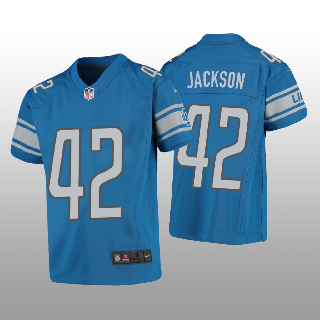 Detroit Lions Justin Jackson Blue Jersey Game - Youth