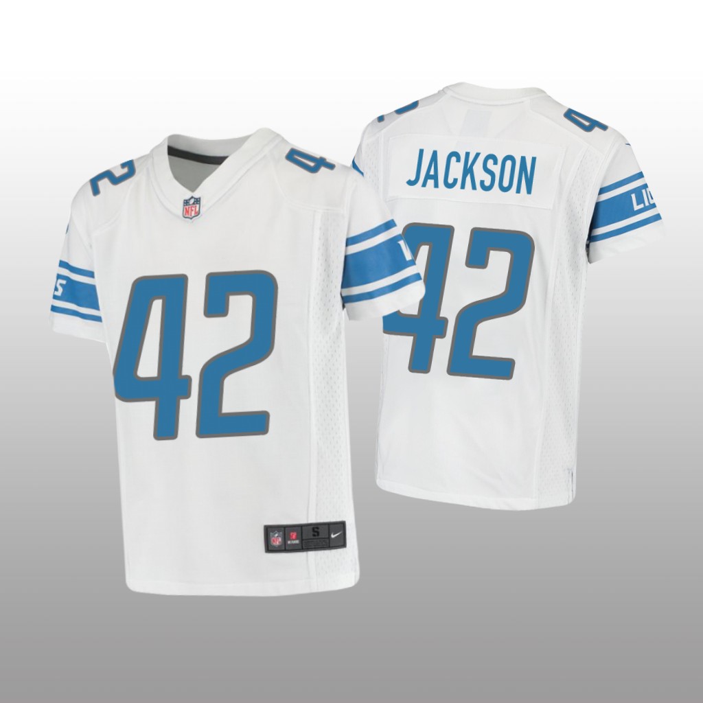 Detroit Lions Justin Jackson White Jersey Game - Youth