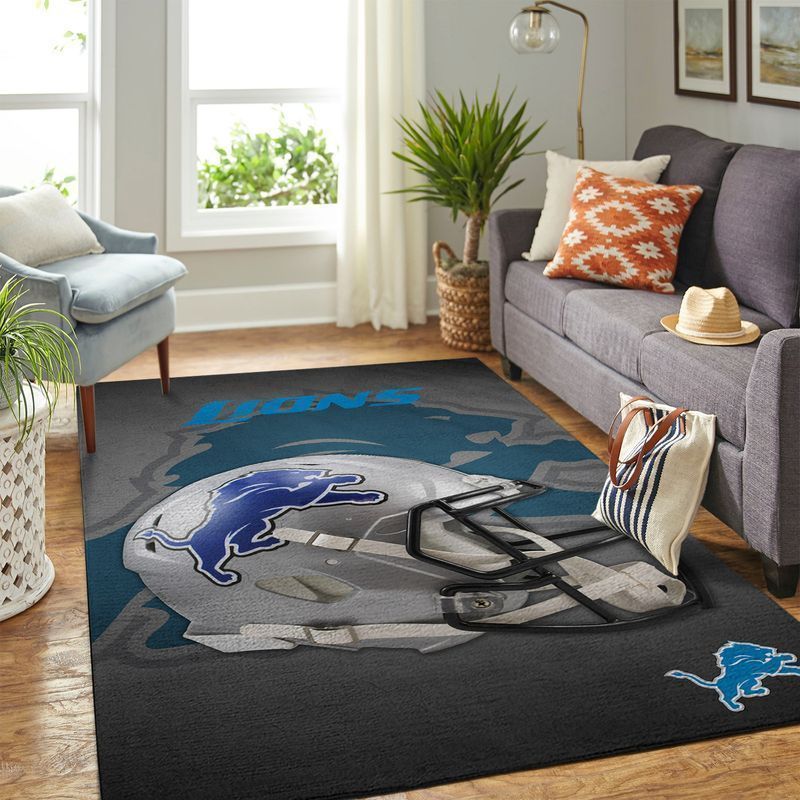 Detroit Lions Living Room Area Rectangle Rug