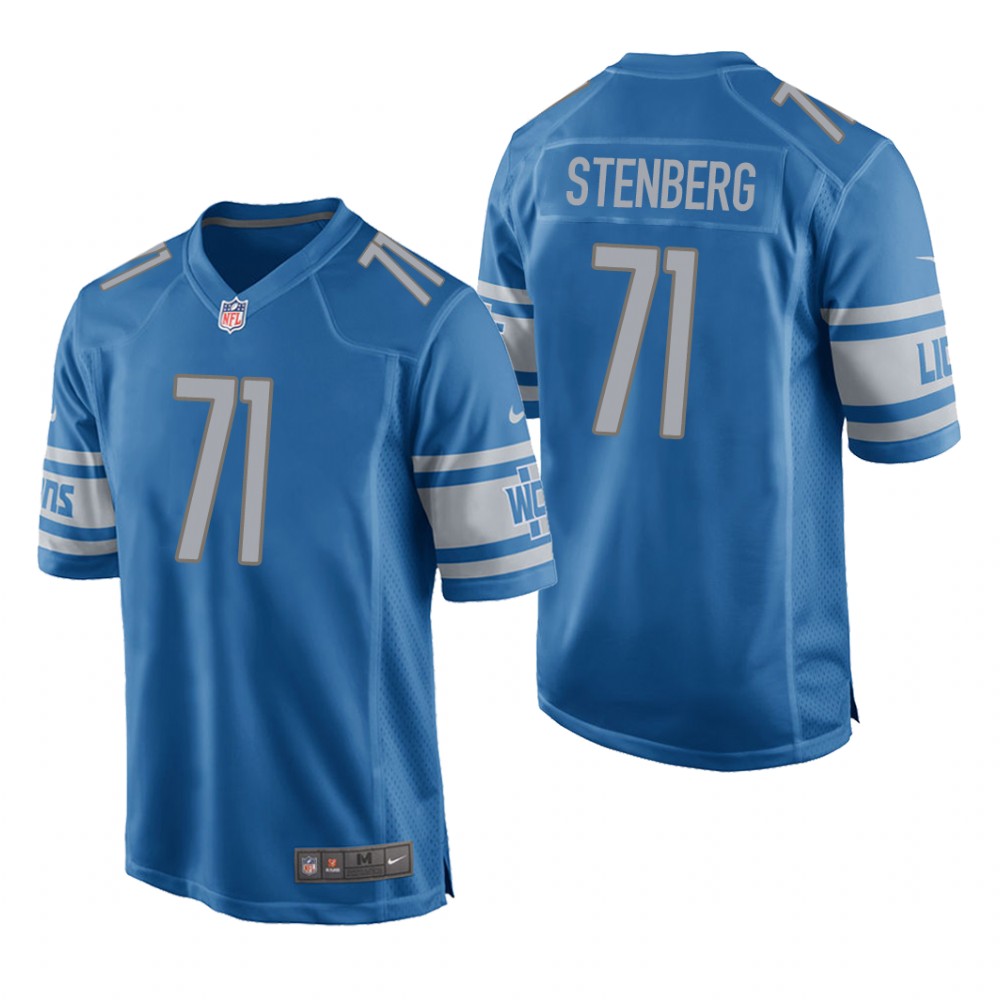 Detroit Lions Logan Stenberg Blue Jersey Game - Men's