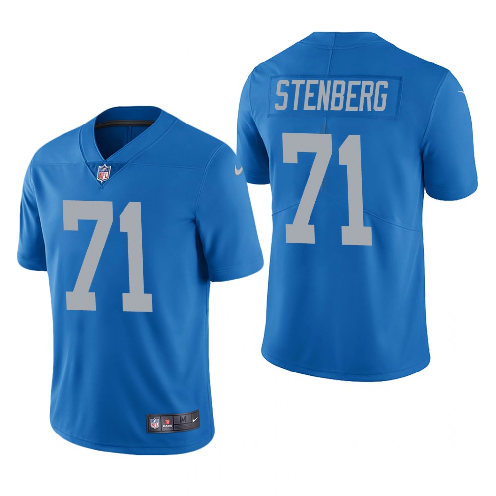 Detroit Lions Logan Stenberg Blue Jersey Vapor Limited - Men's