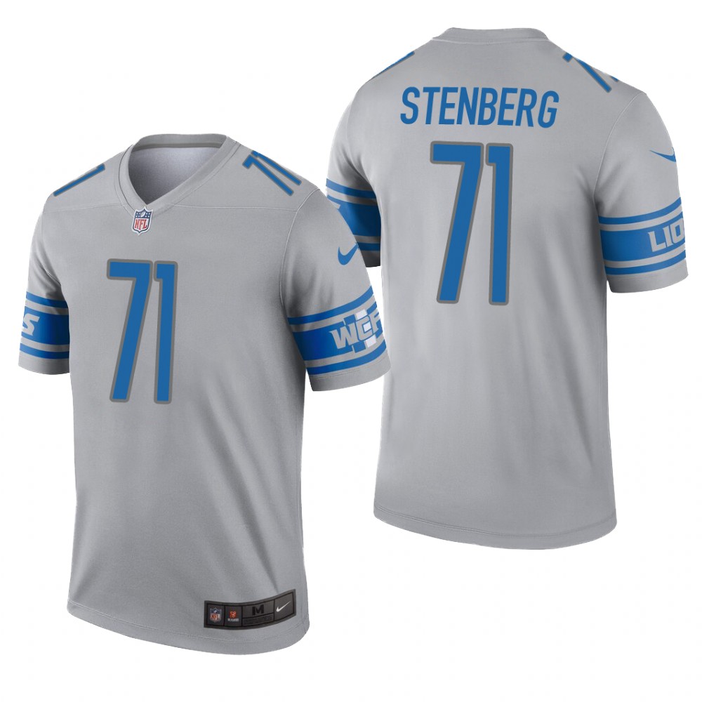Detroit Lions Logan Stenberg Gray Jersey Inverted Legend - Men's