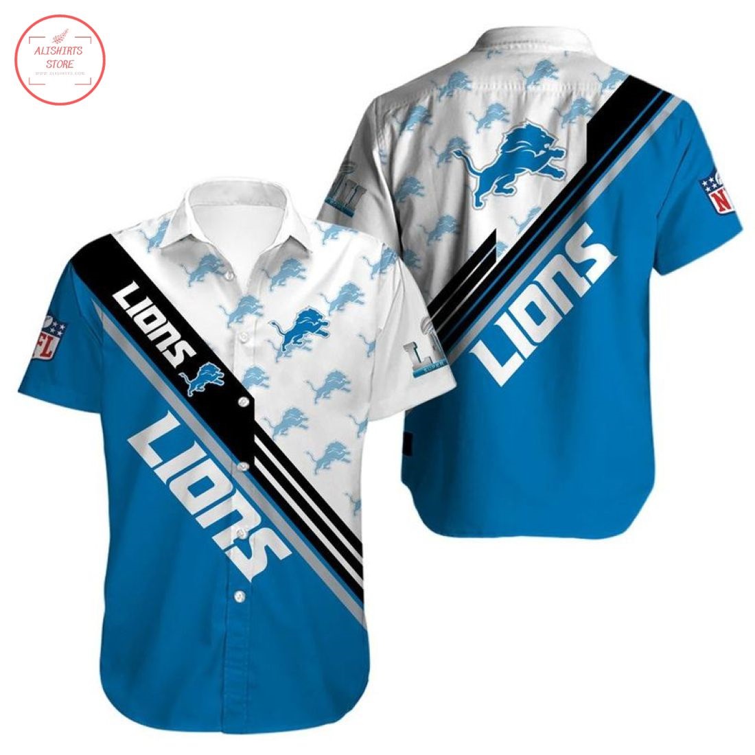 Detroit Lions Logo Hawaiian Shirt
