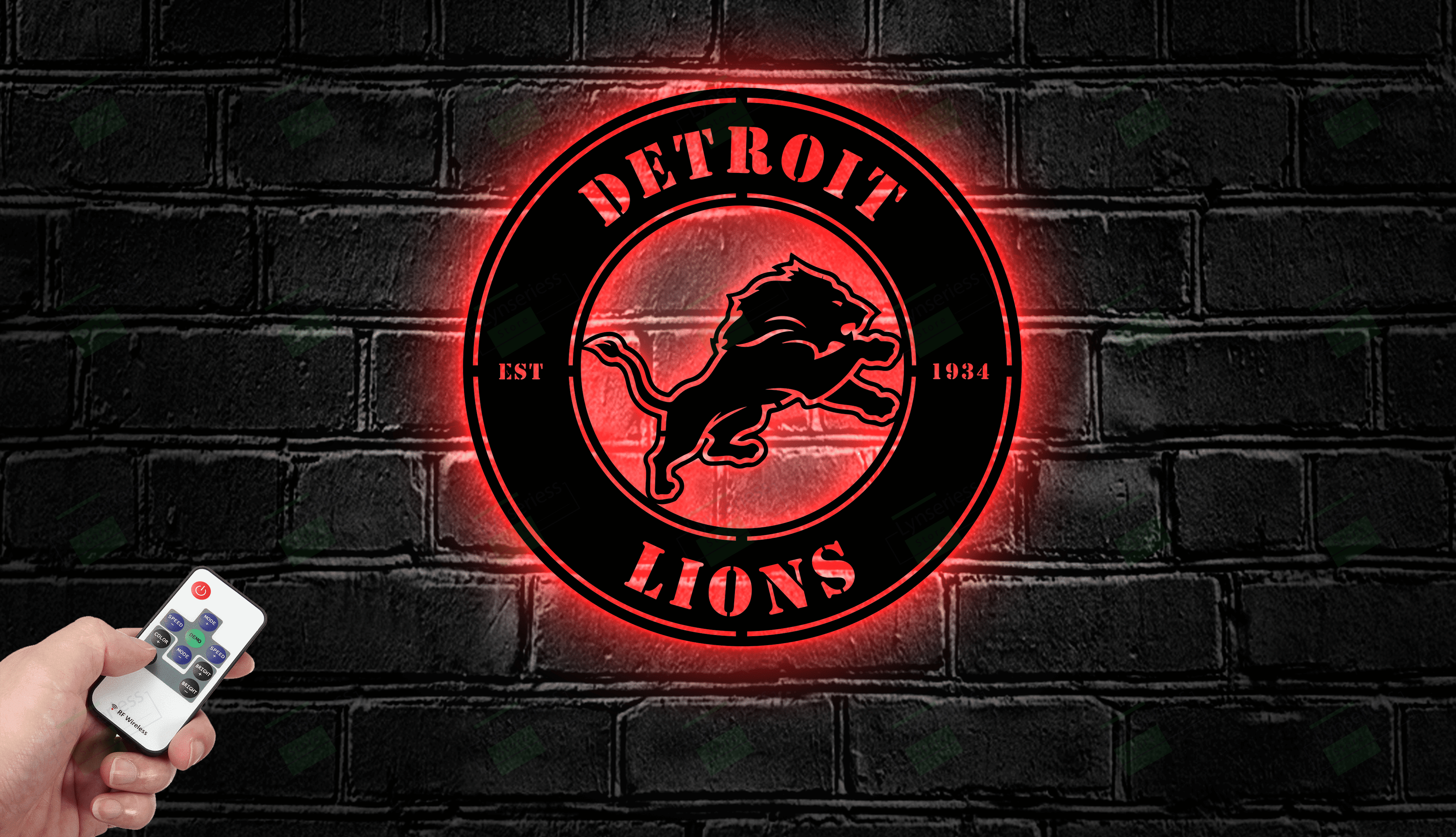 Detroit Lions Metal Sign – Led Light Sign NFL
