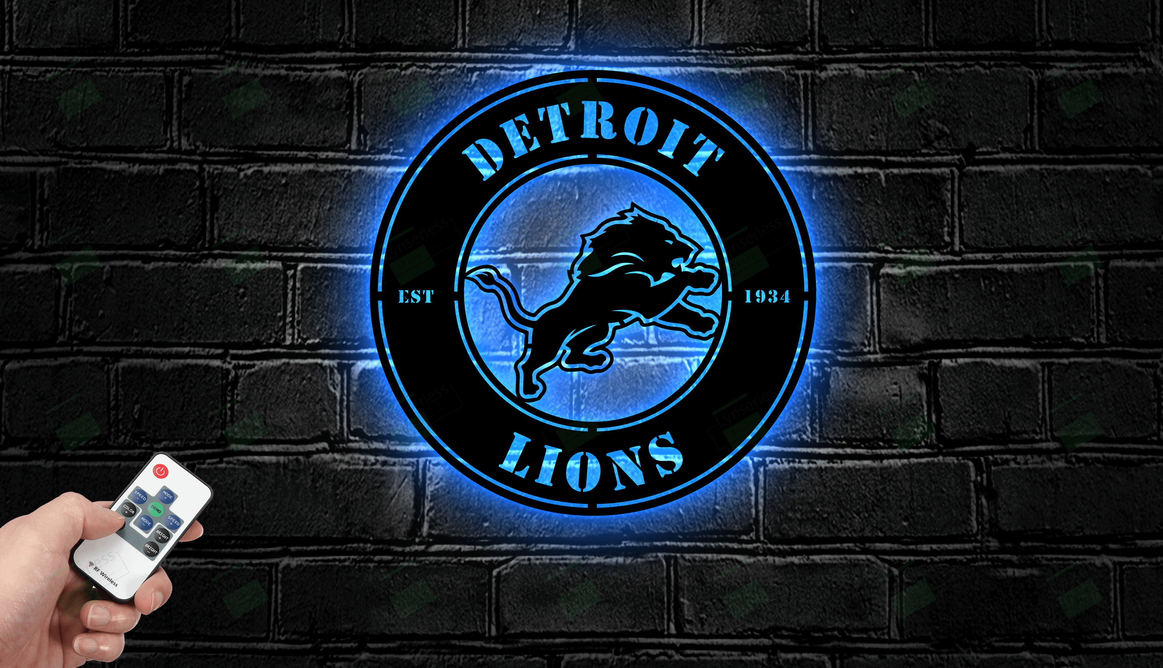 Detroit Lions Metal Sign – Led Light Sign NFL