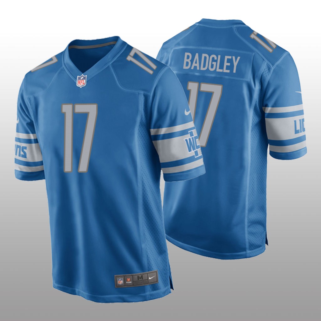 Detroit Lions Michael Badgley Blue Jersey Game - Men's