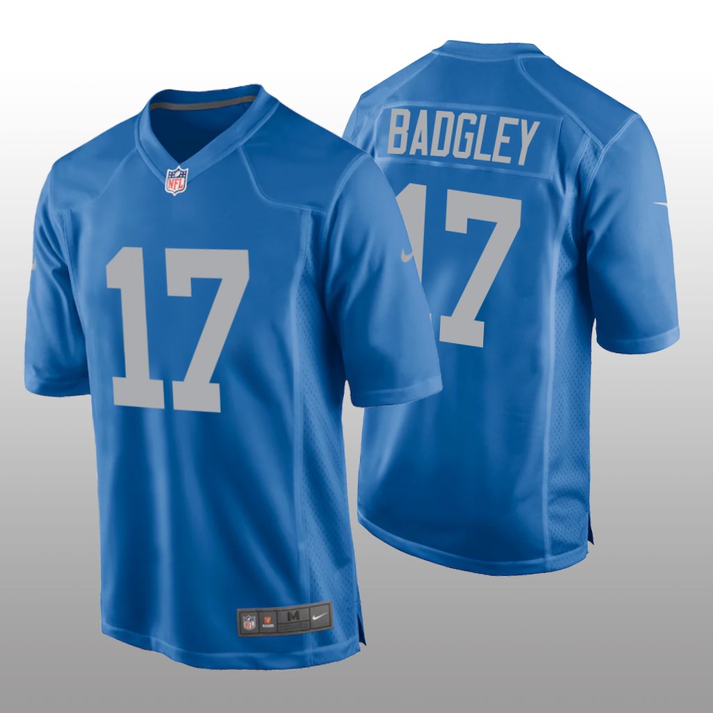 Detroit Lions Michael Badgley Blue Jersey Throwback Game - Men's