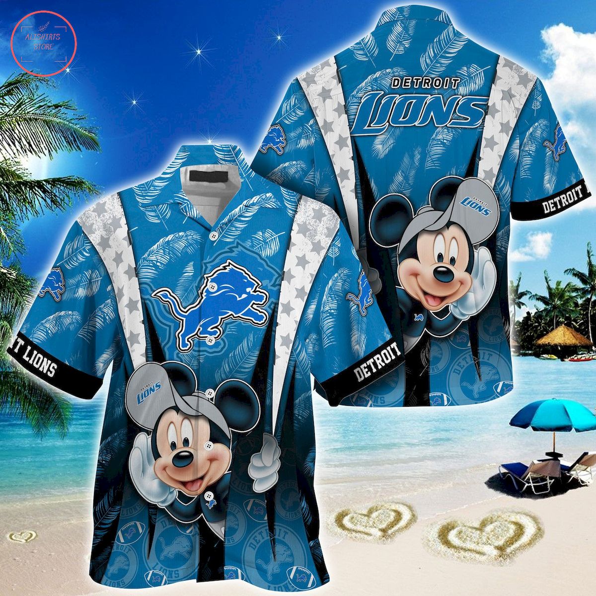 Detroit Lions Mickey Mouse Ball Hawaiian Shirt