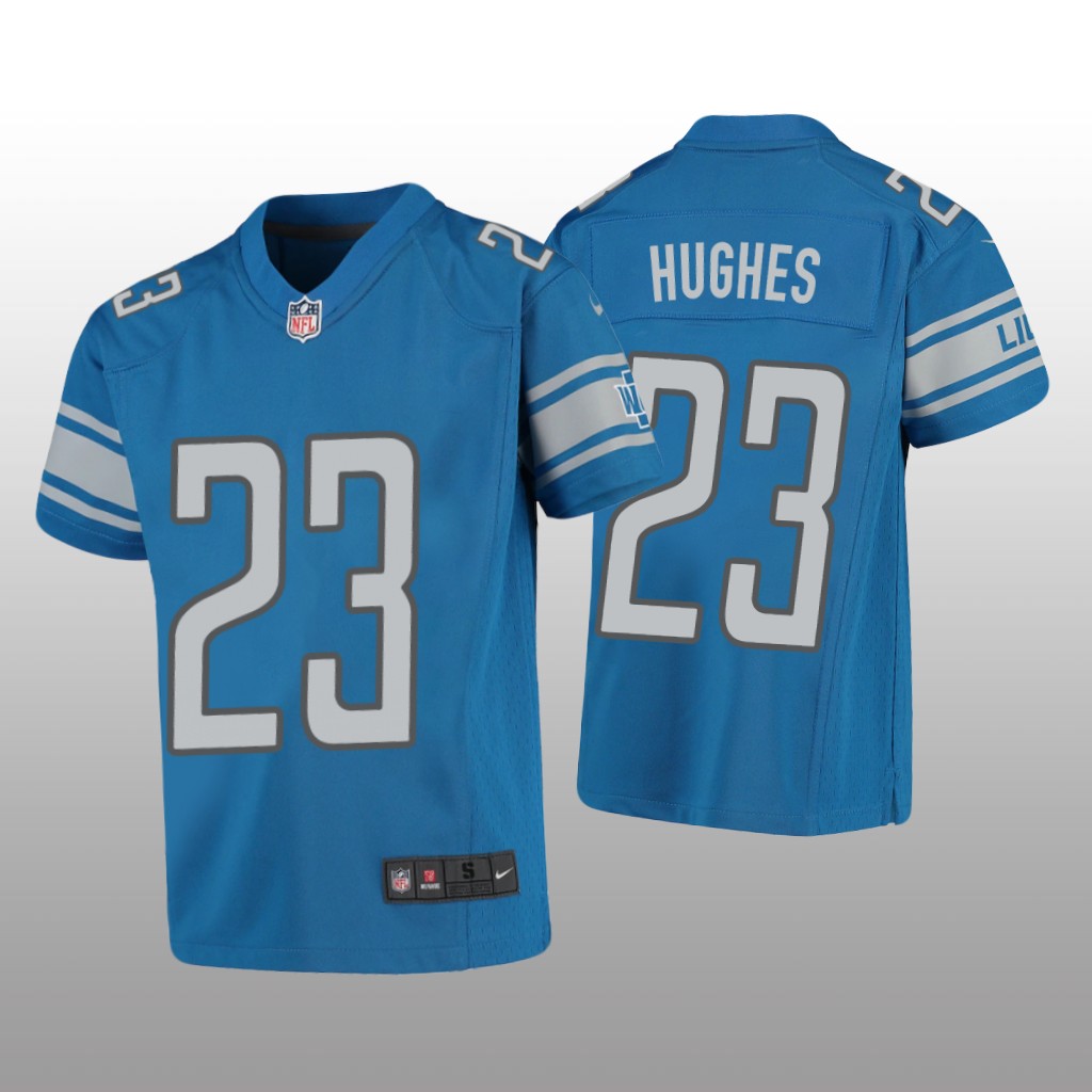 Detroit Lions Mike Hughes Blue Jersey Game - Youth