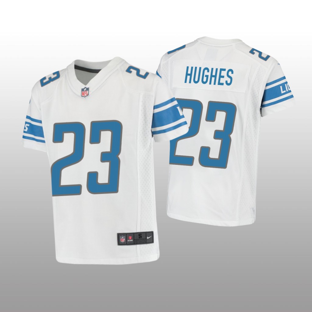Detroit Lions Mike Hughes White Jersey Game - Youth