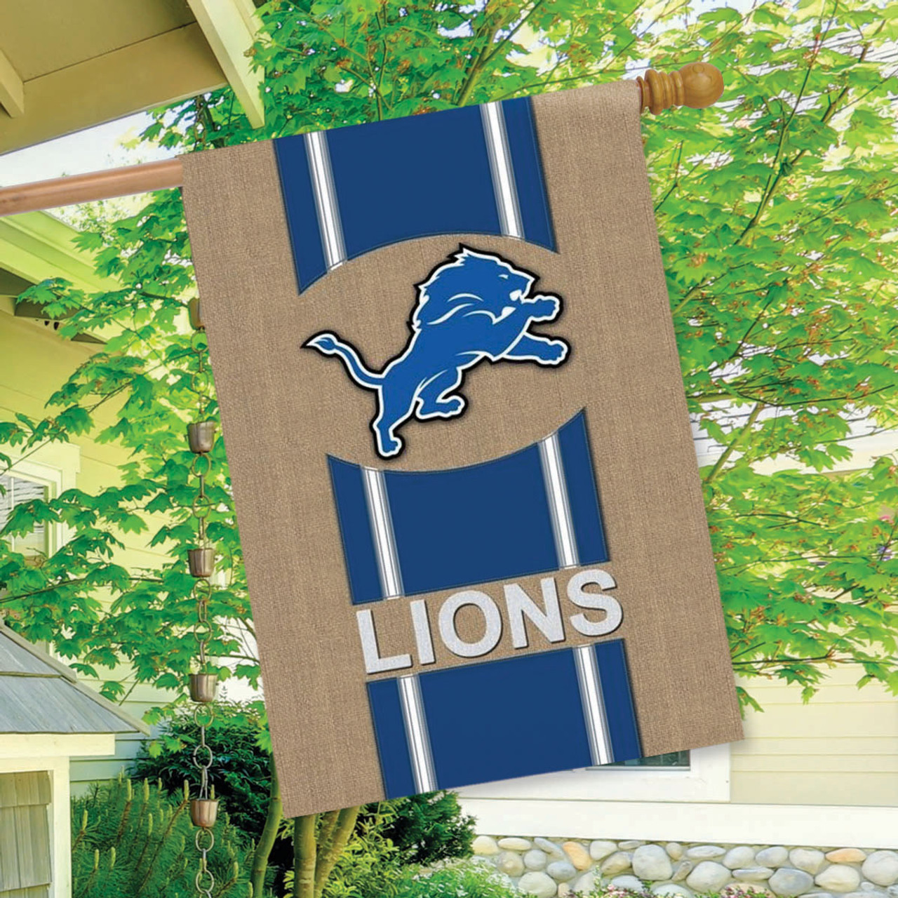 Detroit Lions NFL Burlap Garden Flag, House Flag