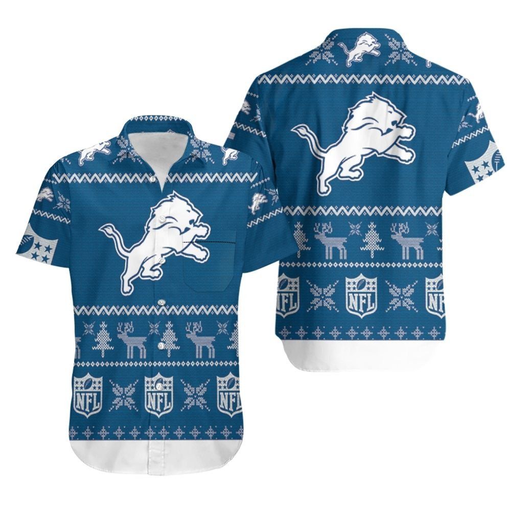 Detroit Lions Nfl Christmas 3D Hawaiian Shirt