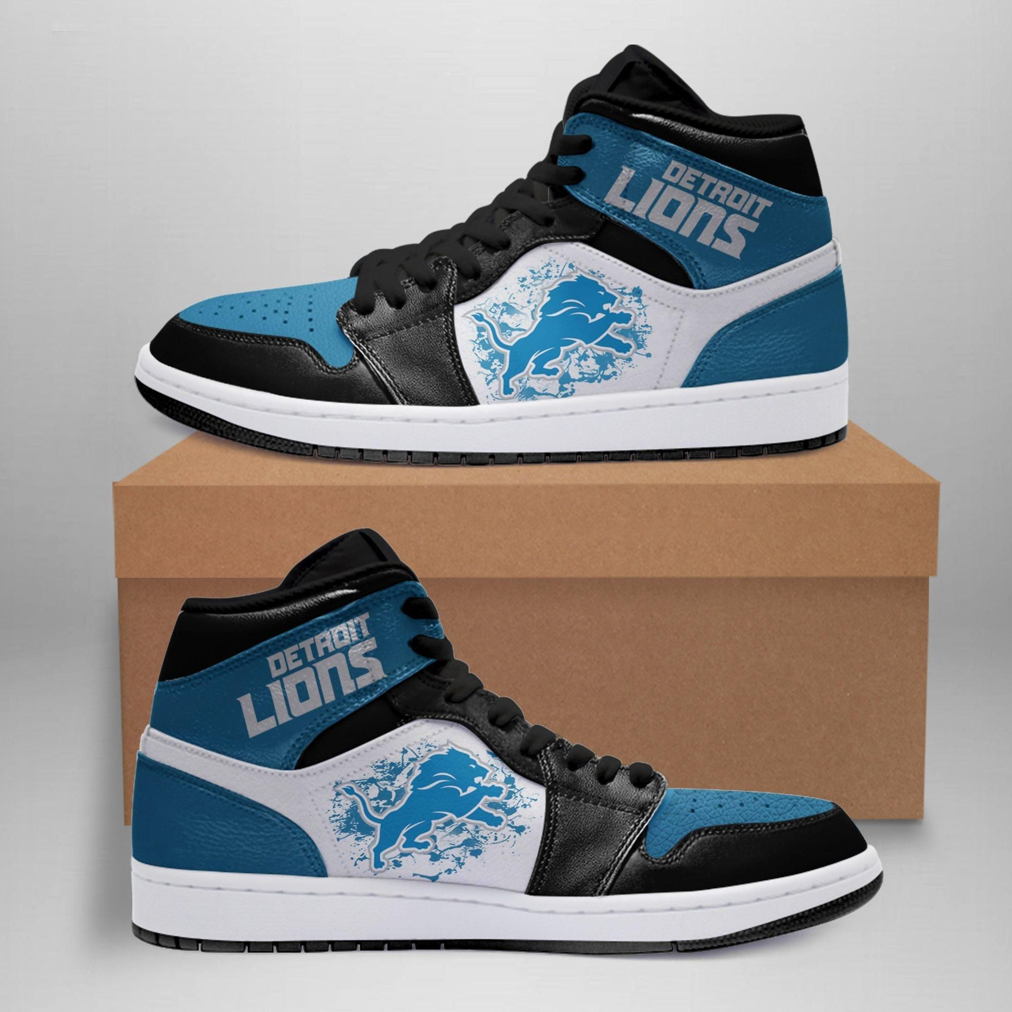 Detroit Lions Nfl Football Team Air Sneakers Sneakers Sport Sneakers High Top Air Jordan Sneaker, Air Jordan Hightop