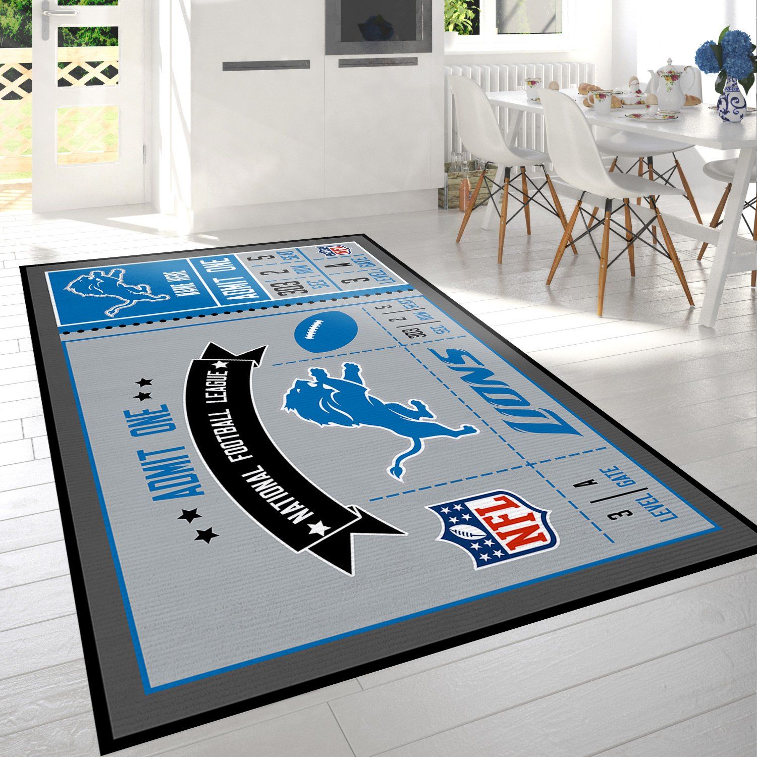Detroit Lions NFL Rectangle Rug – Custom Size And Printing