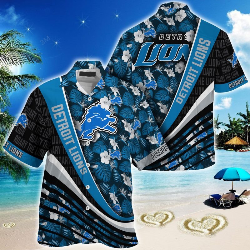 Detroit Lions NFL Summer – Hawaii Shirt For This Season – Gift For Sport Lovers With Tropical Flower Pattern