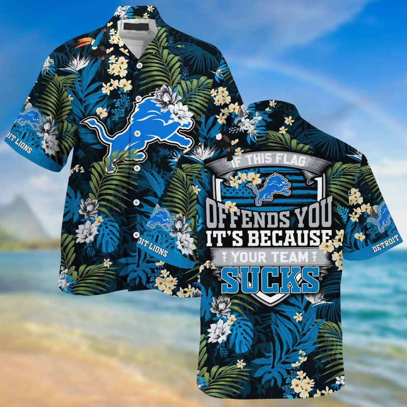 Detroit Lions NFL Summer – Hawaii Shirt For This Season – Gift For Sport Lovers With Tropical Patterns