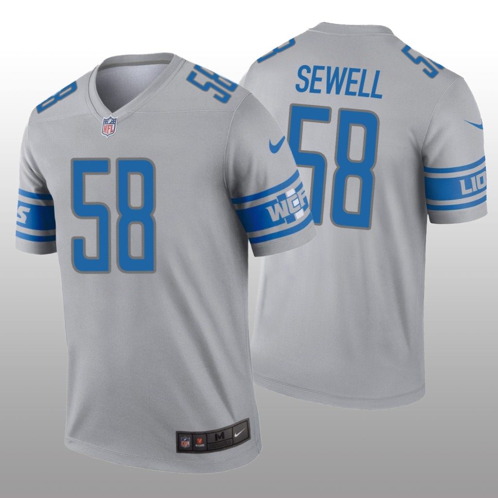 Detroit Lions Penei Sewell Gray Jersey Inverted Legend - Men's
