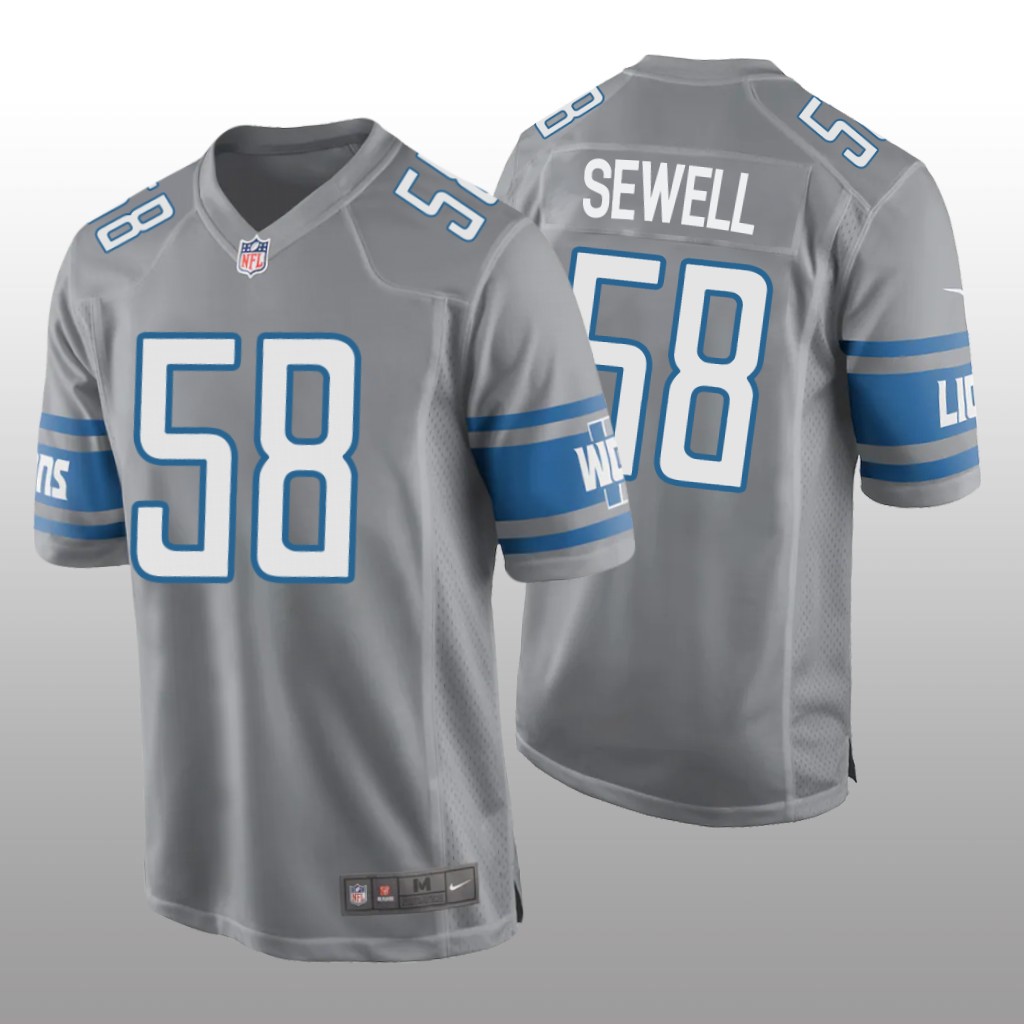 Detroit Lions Penei Sewell Silver Jersey Game - Men's