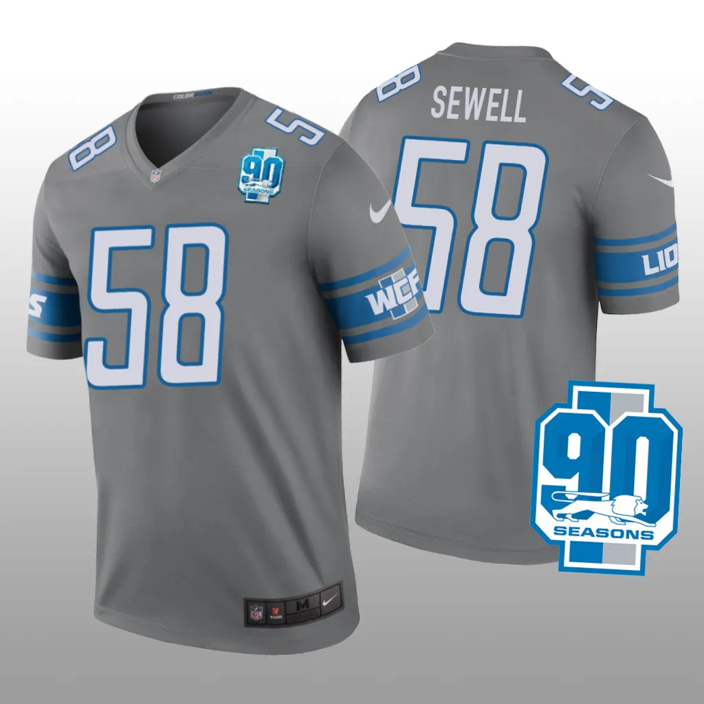 Detroit Lions Penei Sewell Steel Legend 90th Season - Men's
