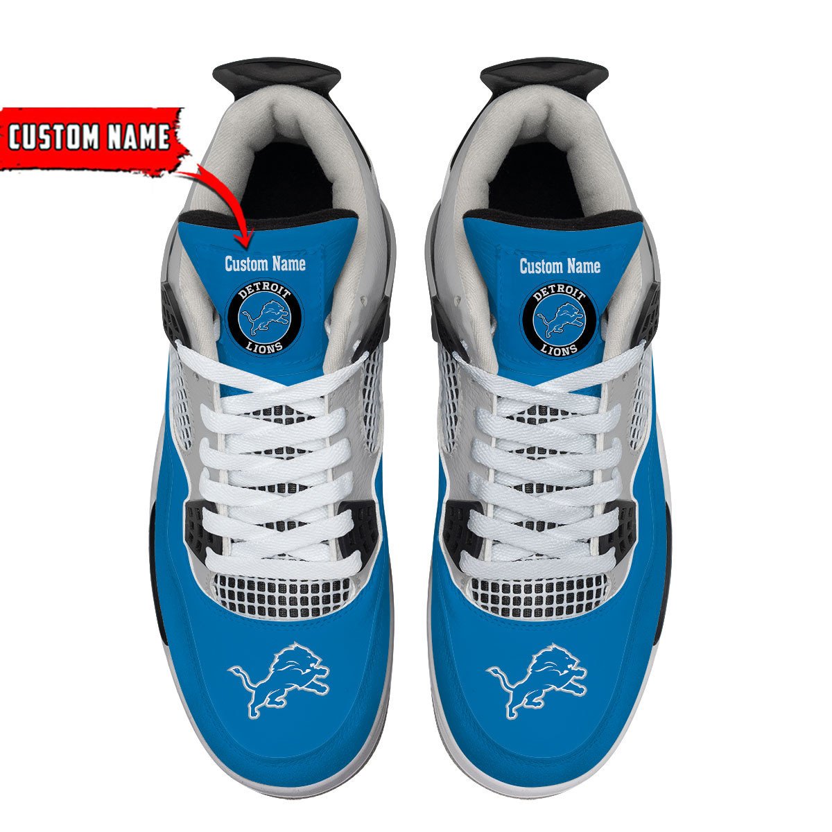 Detroit Lions Personalized Air Jordan 4 Sneaker