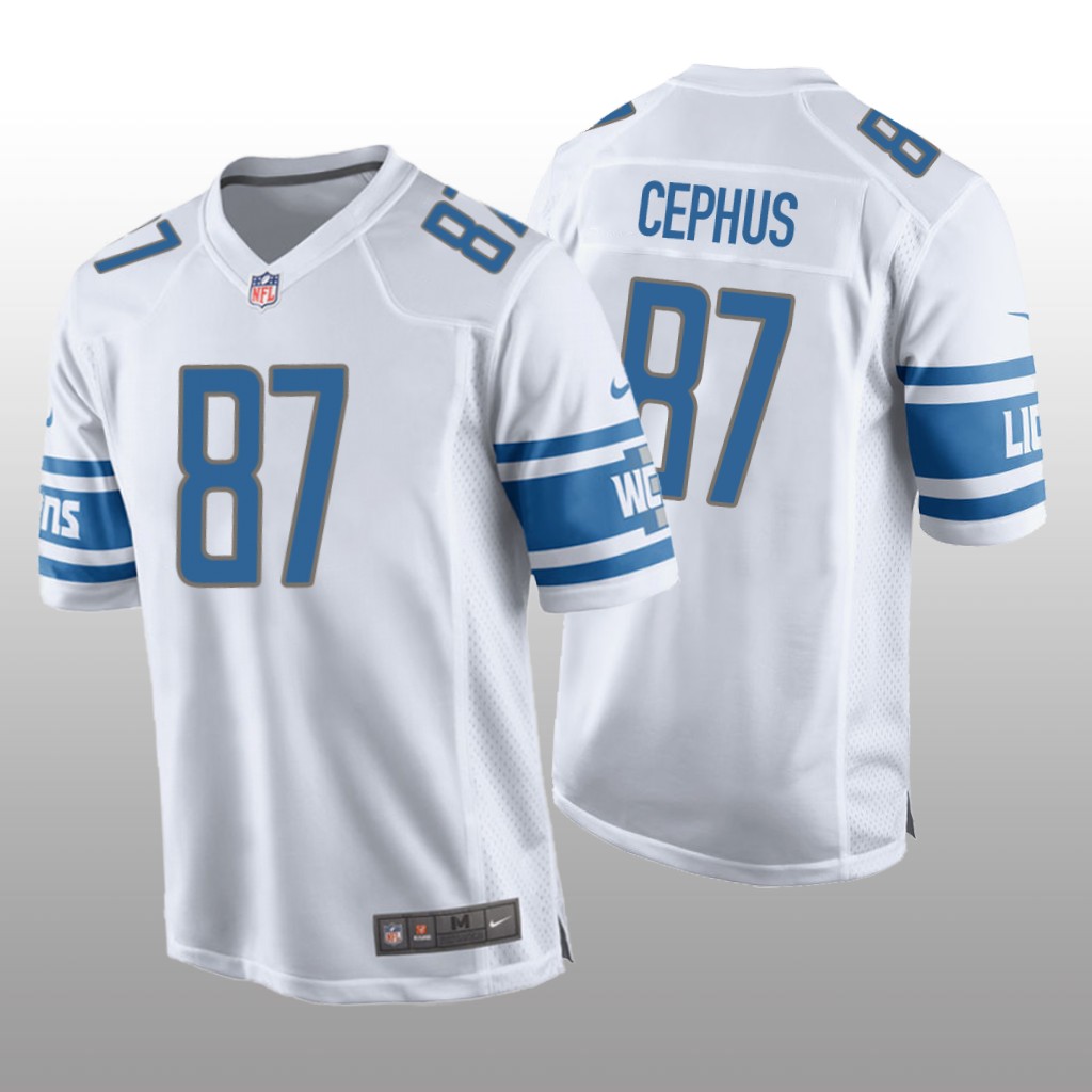Detroit Lions Quintez Cephus White Jersey Game - Men's