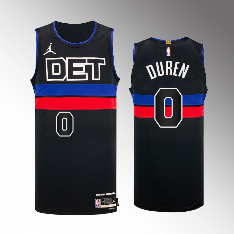 Detroit Pistons #0 Jalen Duren Black Jersey 2022-23 Statement Edition