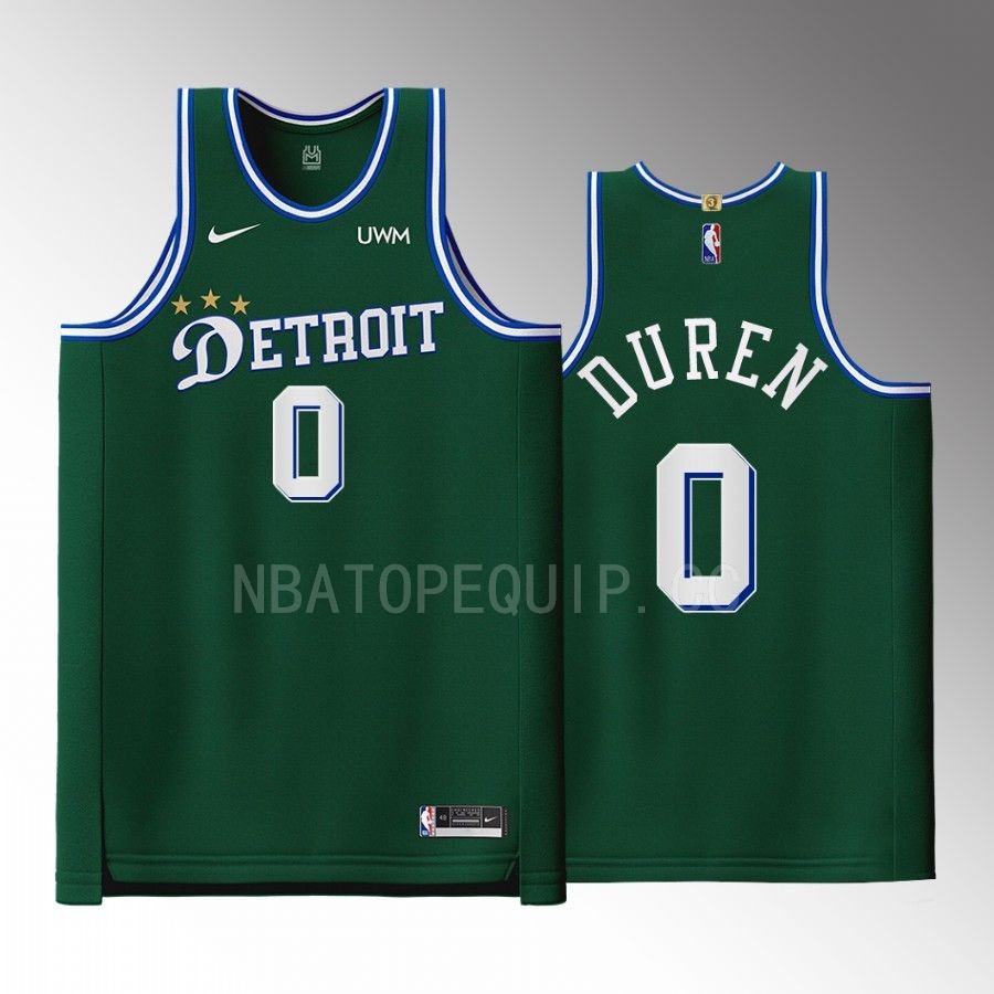 Detroit Pistons #0 Jalen Duren Green Jersey 2022-23 City Edition
