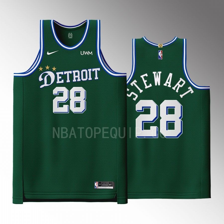 Detroit Pistons #28 Isaiah Stewart Green Jersey 2022-23 City Edition