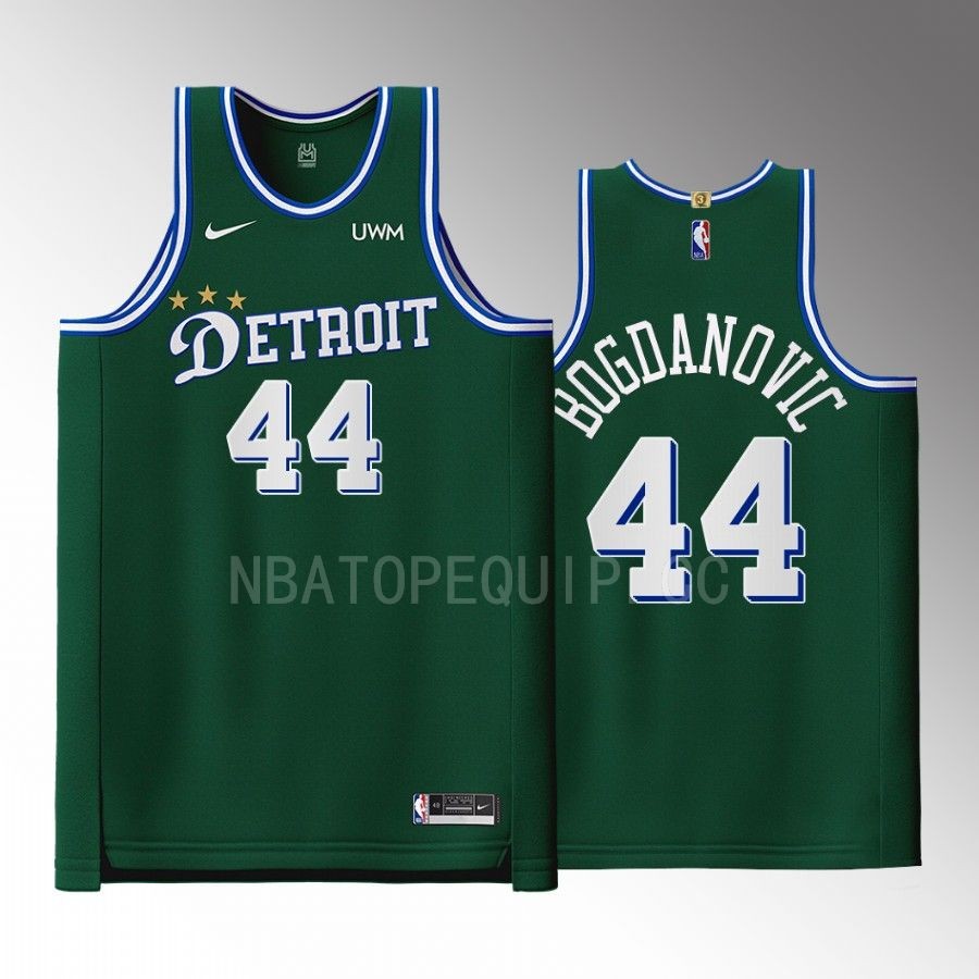 Detroit Pistons #44 Bojan Bogdanovic Green Jersey 2022-23 City Edition