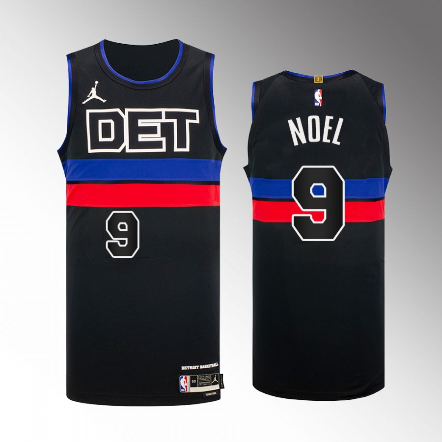 Detroit Pistons #9 Nerlens Noel Black Jersey 2022-23 Statement Edition