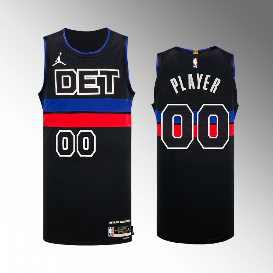 Detroit Pistons 2022-23 Statement Edition Black Custom Jersey Alternate