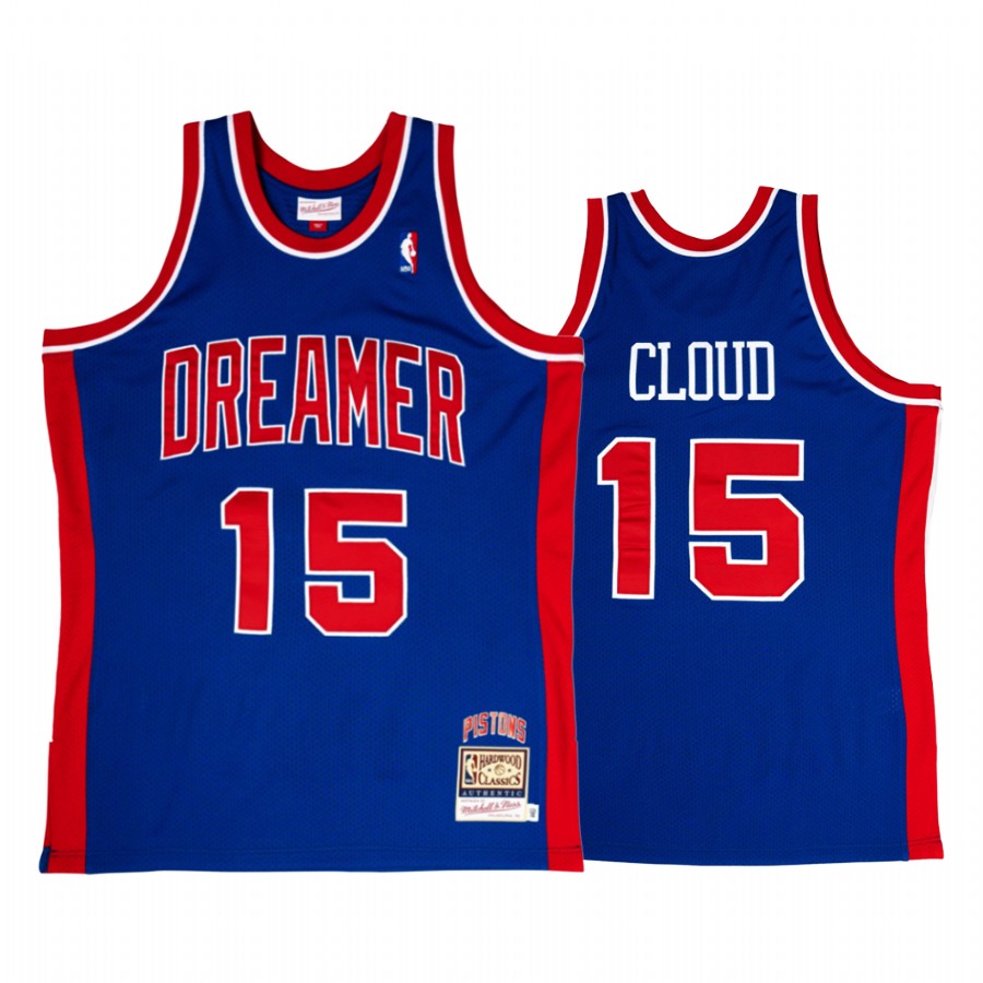 Detroit Pistons Cloud J.Cole Dreamer Blue Jersey #15 Throwback