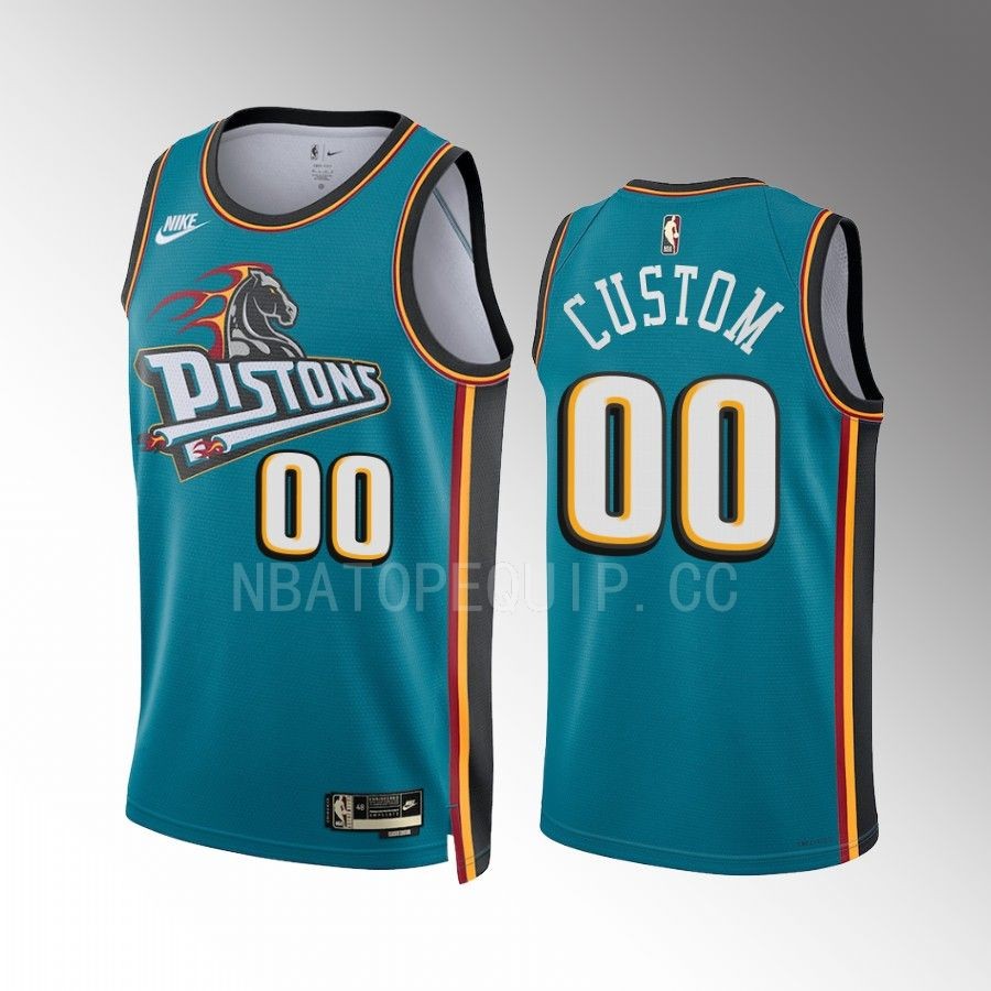 Detroit Pistons custom 2022-23 Classic Edition Teal #00 Jersey Swingman