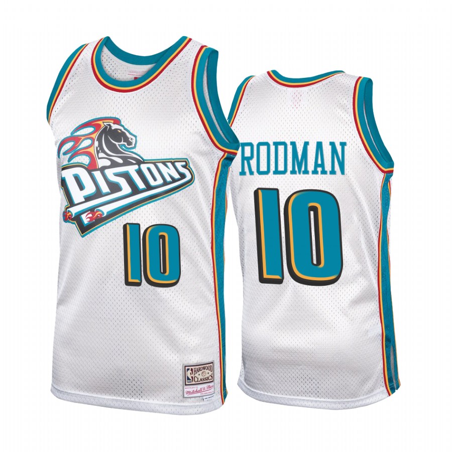 Detroit Pistons Dennis Rodman #10 Platinum Hardwood Classics Jersey