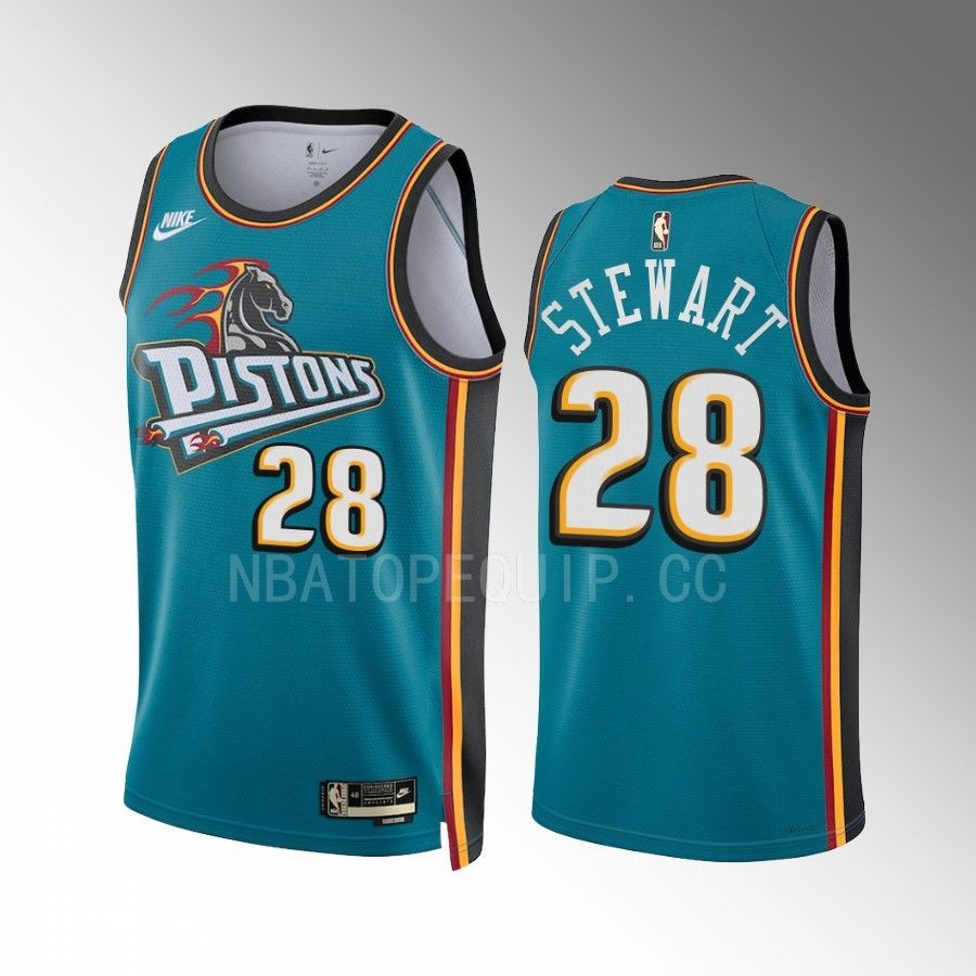Detroit Pistons Isaiah Stewart 2022-23 Classic Edition Teal #28 Jersey Swingman