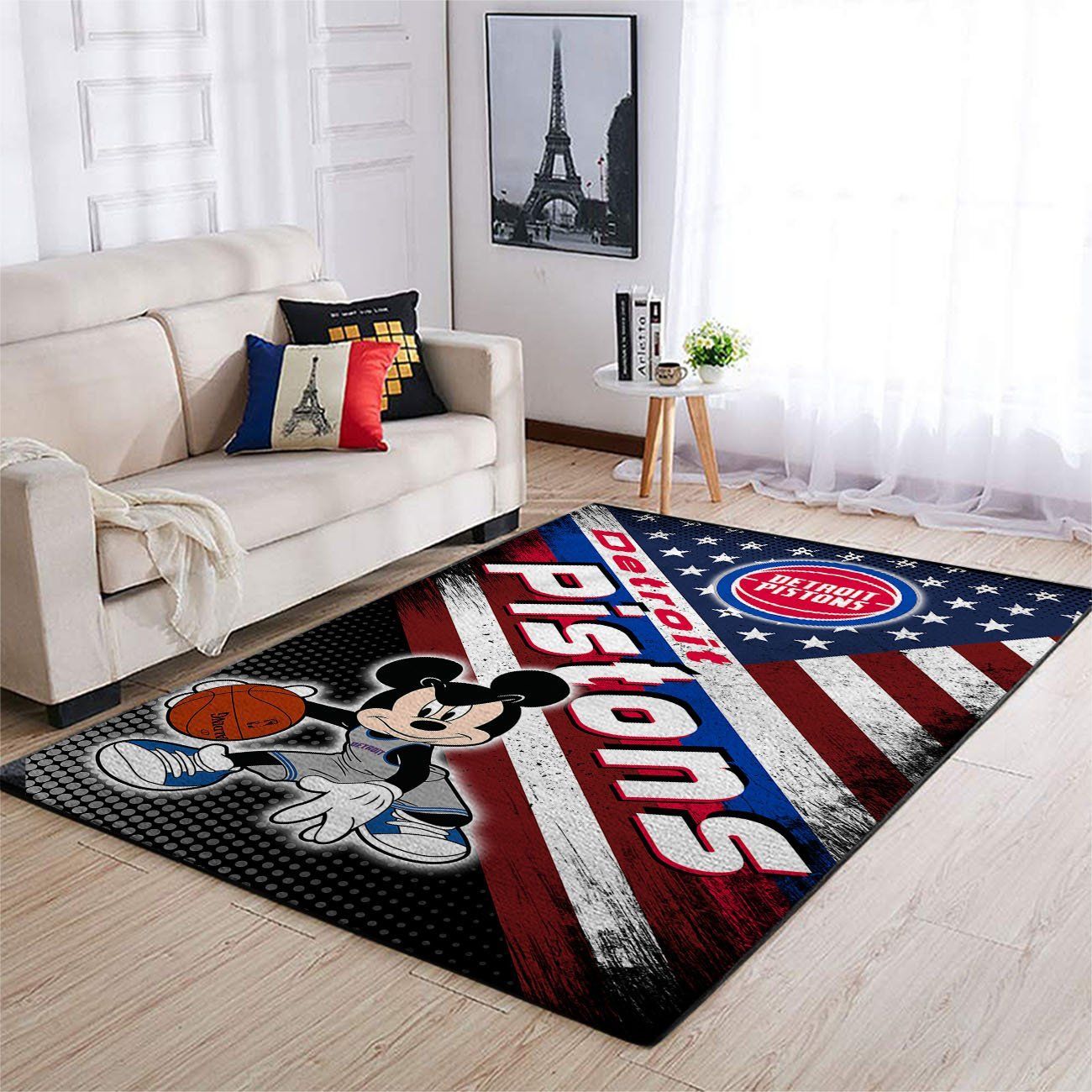 Detroit Pistons Living Room Area Rectangle Rug