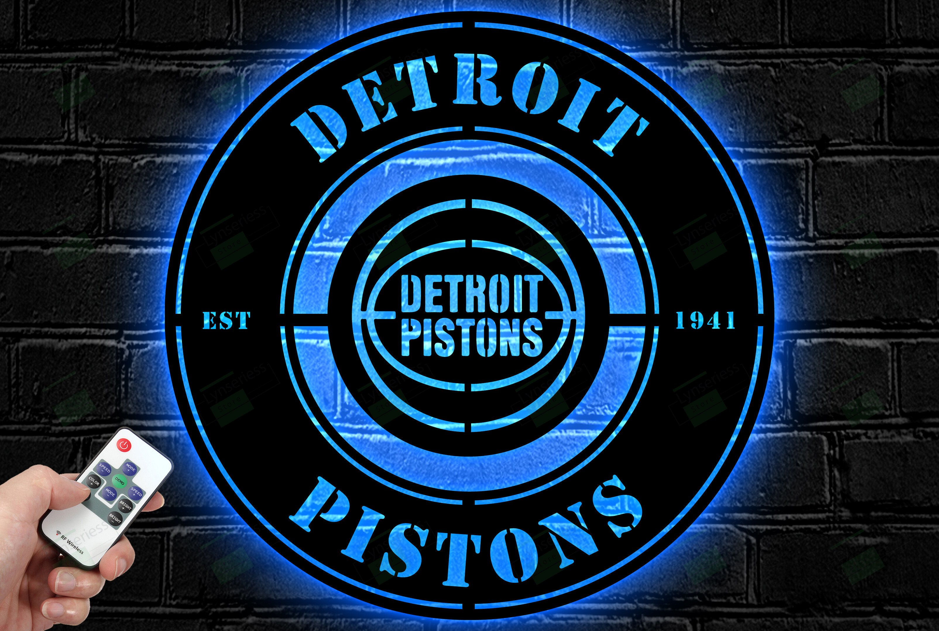 Detroit Pistons Metal Sign – Led Light Sign NBA