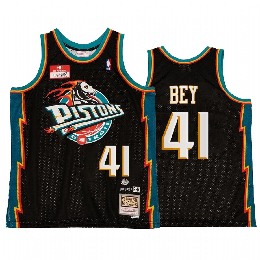 Detroit Pistons NBA BR Remix Saddiq Bey Black Jersey HWC Limited Edition