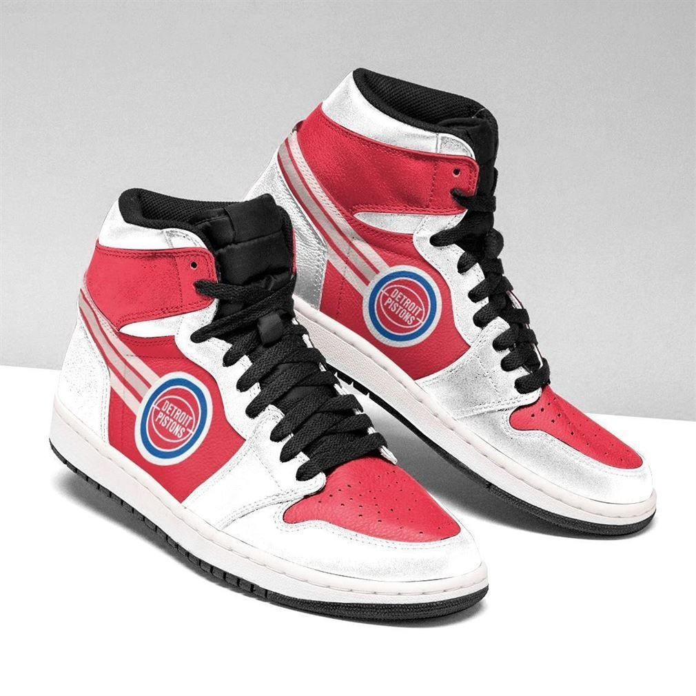 Detroit Pistons NBA Fashion Sneakers Basketball Shoes Leather High Top Air Jordan Sneaker, Air Jordan Hightop