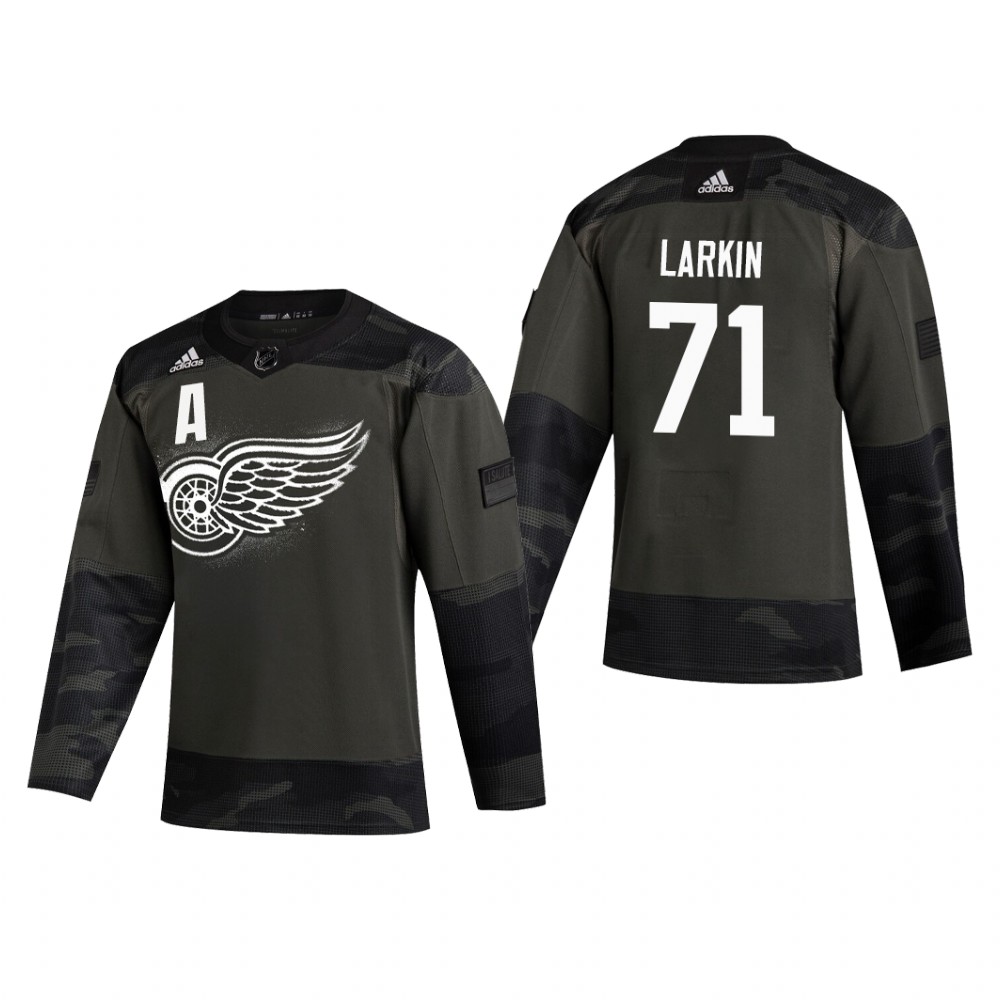 Detroit Red Wings Dylan Larkin #71 2019 Veterans Day Camo Practice Jersey