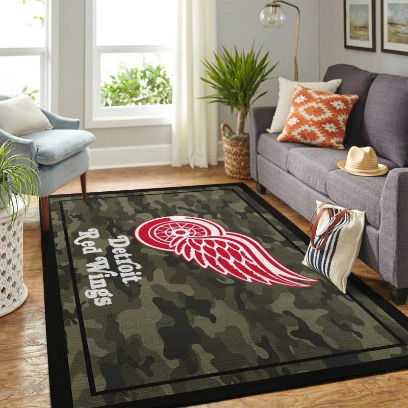 Detroit Red Wings Living Room Area Rectangle Rug